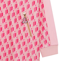 Printed velvet hooded dress - Rose Petale