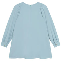 Robe de cérémonie en crêpe avec sigle manuscrit - Glacier Blue