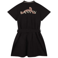 Dress with cotton logo - Black