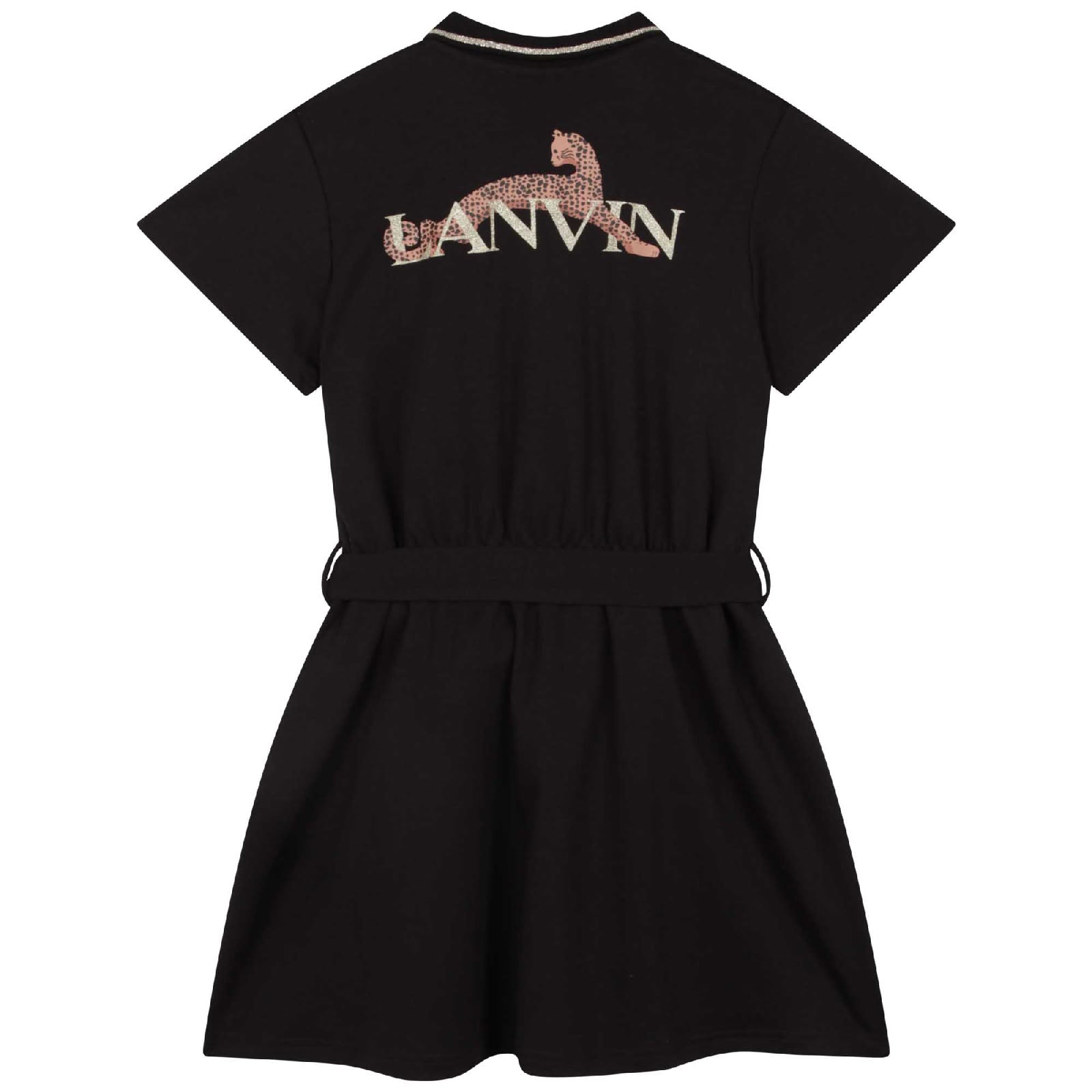 Dress with cotton logo - Black