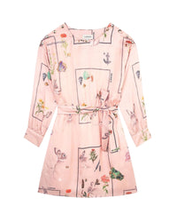 Robe imprimée en satin - Rose Petale