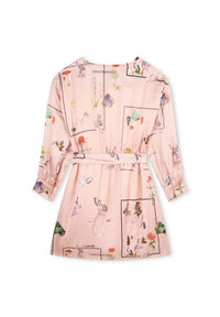 Robe imprimée en satin - Rose Petale
