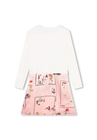 Robe bi-matière - Rose Petale