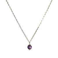 Collier Birthstone serti d'une améthyste - Or Blanc