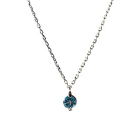 1qty NEW / Collier avec 1 topaze bleue -Blanc