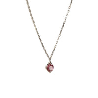 1qty NEW / Collier avec 1 tourmaline rose -Blanc