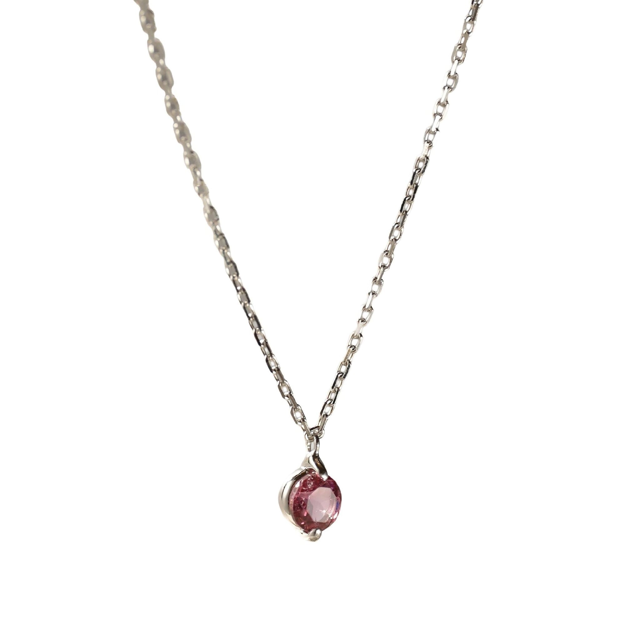 Collier Birthstone serti d'une tourmaline - Or Blanc
