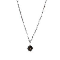 Collier Birthstone serti d'un quartz fumé - Or Blanc