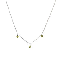 1qty NEW / Collier avec 3 Peridot -Blanc