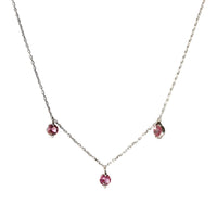 Collier Birthstone serti de tourmalines roses - Or Blanc