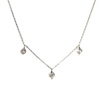 1qty NEW / Collier avec 3 topazes blanches -Blanc