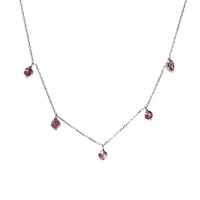 1qty NEW / Collier avec 5 tours roses -Blanc