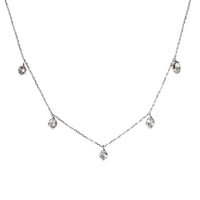 1qty NEW / Collier avec 5 topazes blanches -Blanc