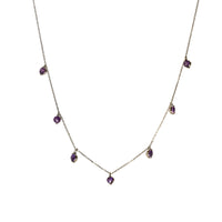 1qty NEW / Collier avec 7 améthystes -Blanc