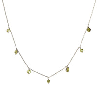 1qty NEW / Collier avec 7 Peridot -Blanc