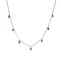 1qty NEW / Collier avec 7 topazes blanches -Blanc