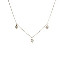 1qty NEW / Collier avec 3 diamants -Jaune