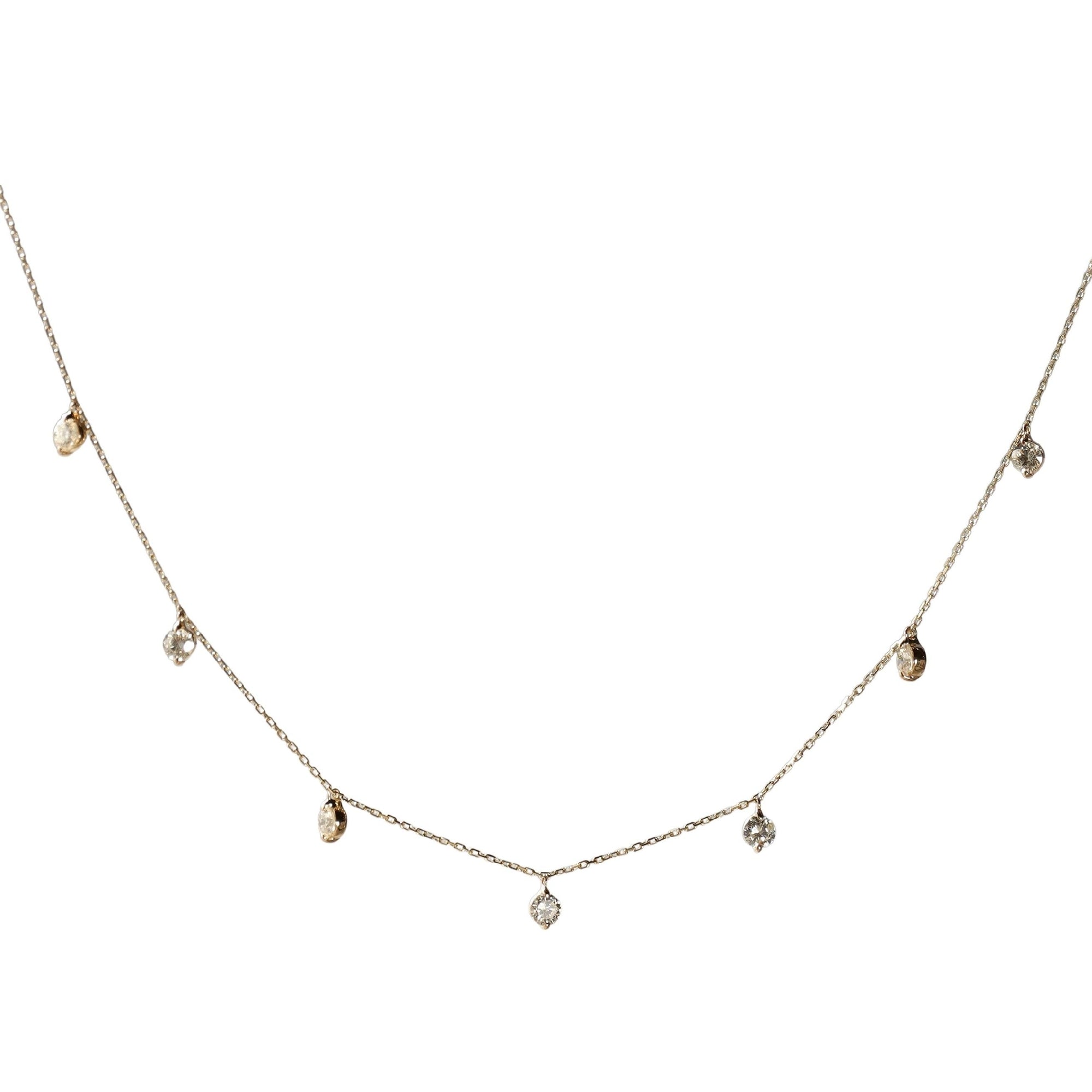 1qty NEW / Collier avec 7 diamants-Jaune