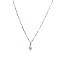 1qty NEW / Collier avec 1 diamant taille poire-Blanc