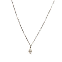 Collier Birthstone serti d'un diamant taille poire - Or Blanc