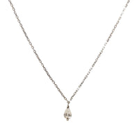 Collier Birthstone serti d'un diamant - Or Blanc