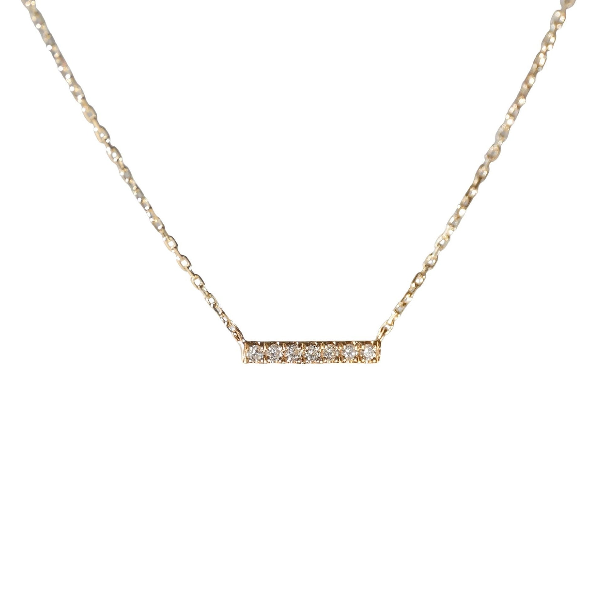 1qty NEW / Collier avec 1 barre diamant -Jaune