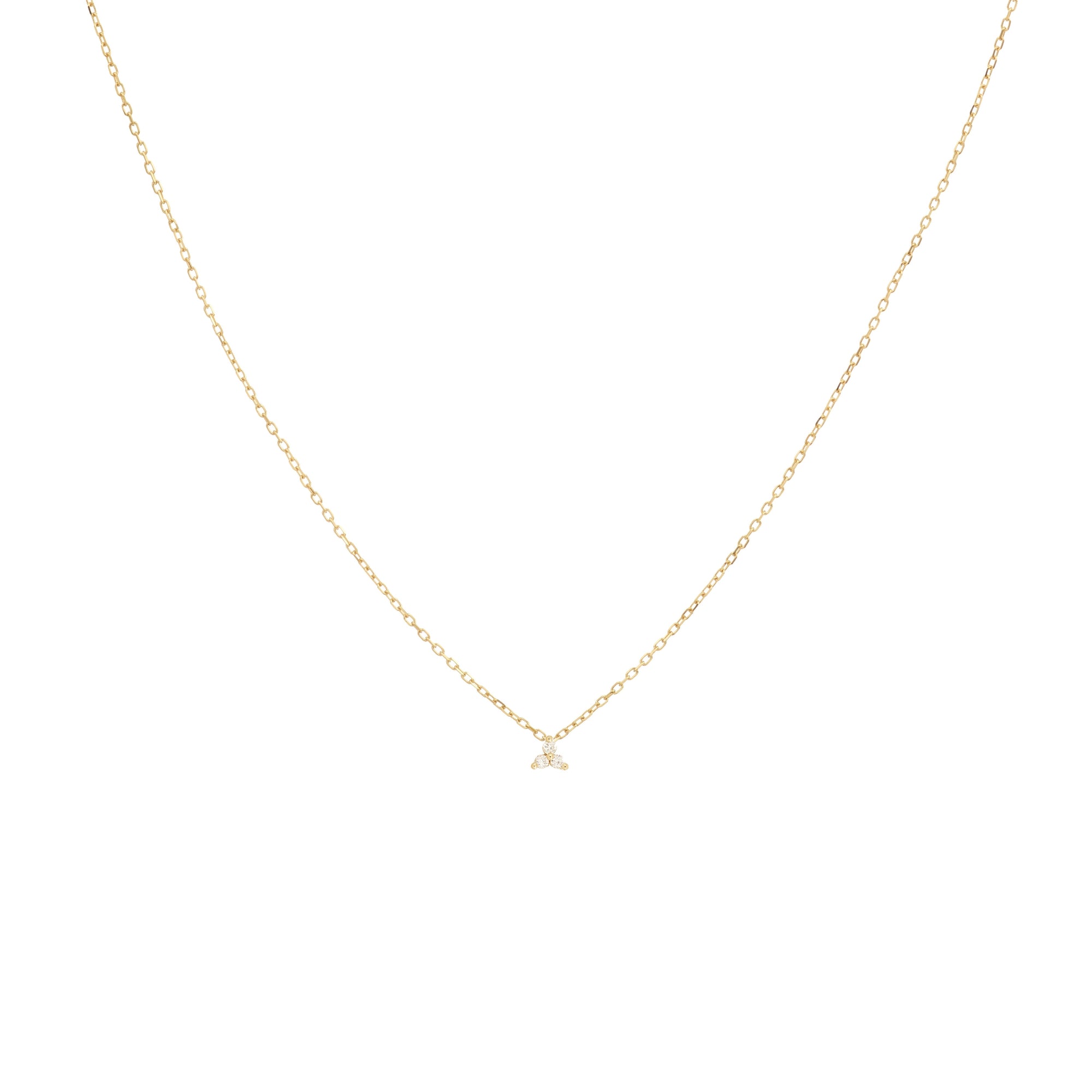 1qty NEW / Collier Trinity 3 diamants -Jaune