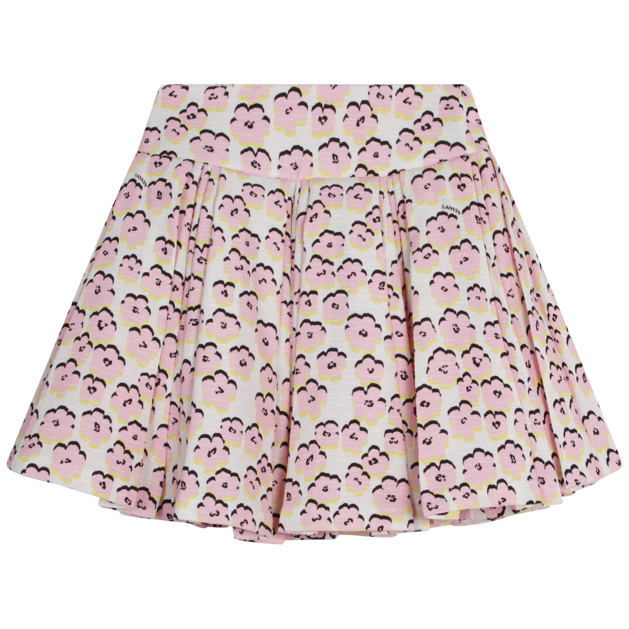 Jupe de cérémonie évasée avec plis - Rose Bonbon