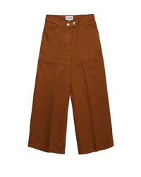 Pantalon évasé en drill 2 poches - Caramel