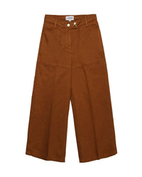 Pantalon évasé à 2 poches en lin mélangé - Caramel