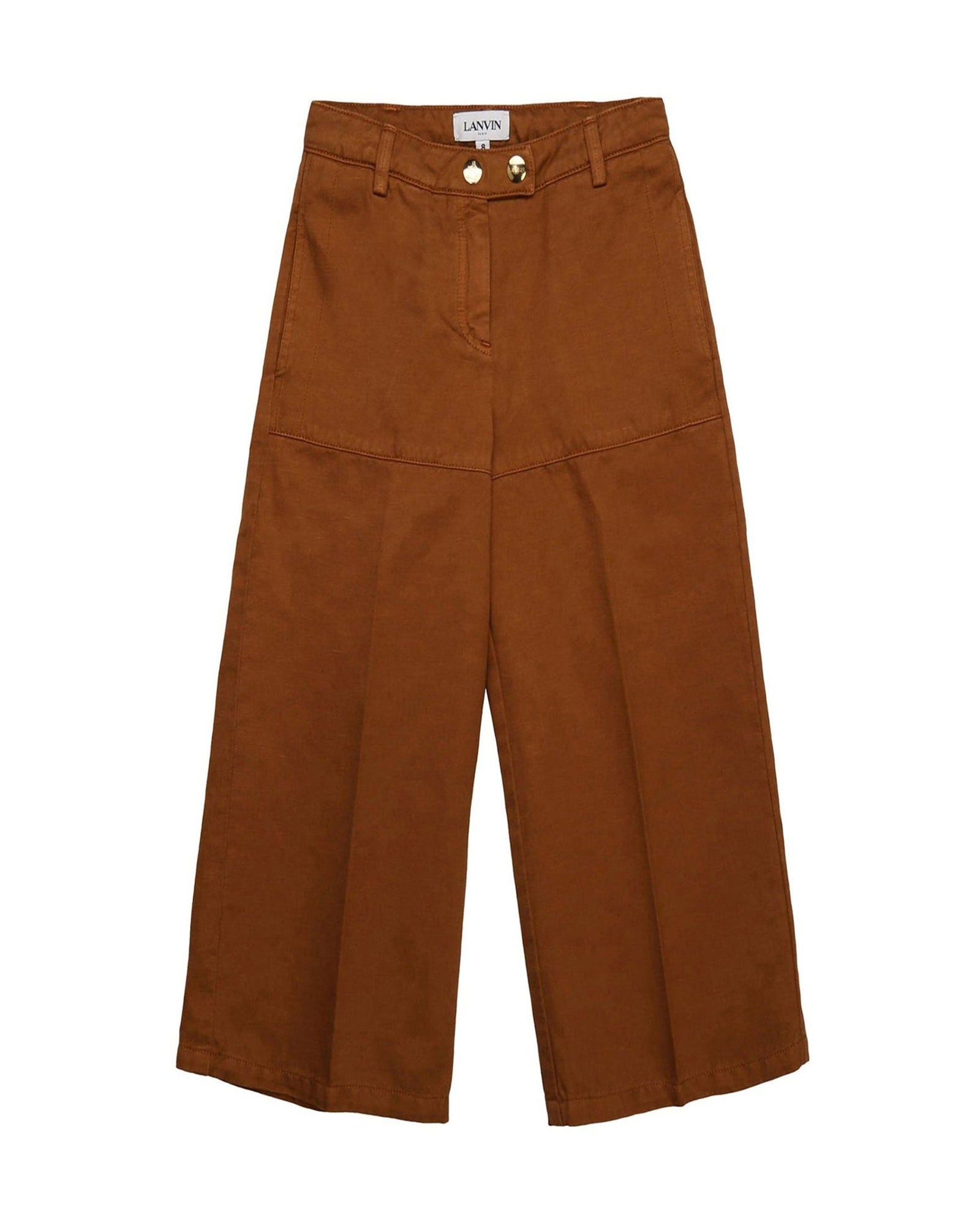 Pantalon évasé à 2 poches en lin mélangé - Caramel