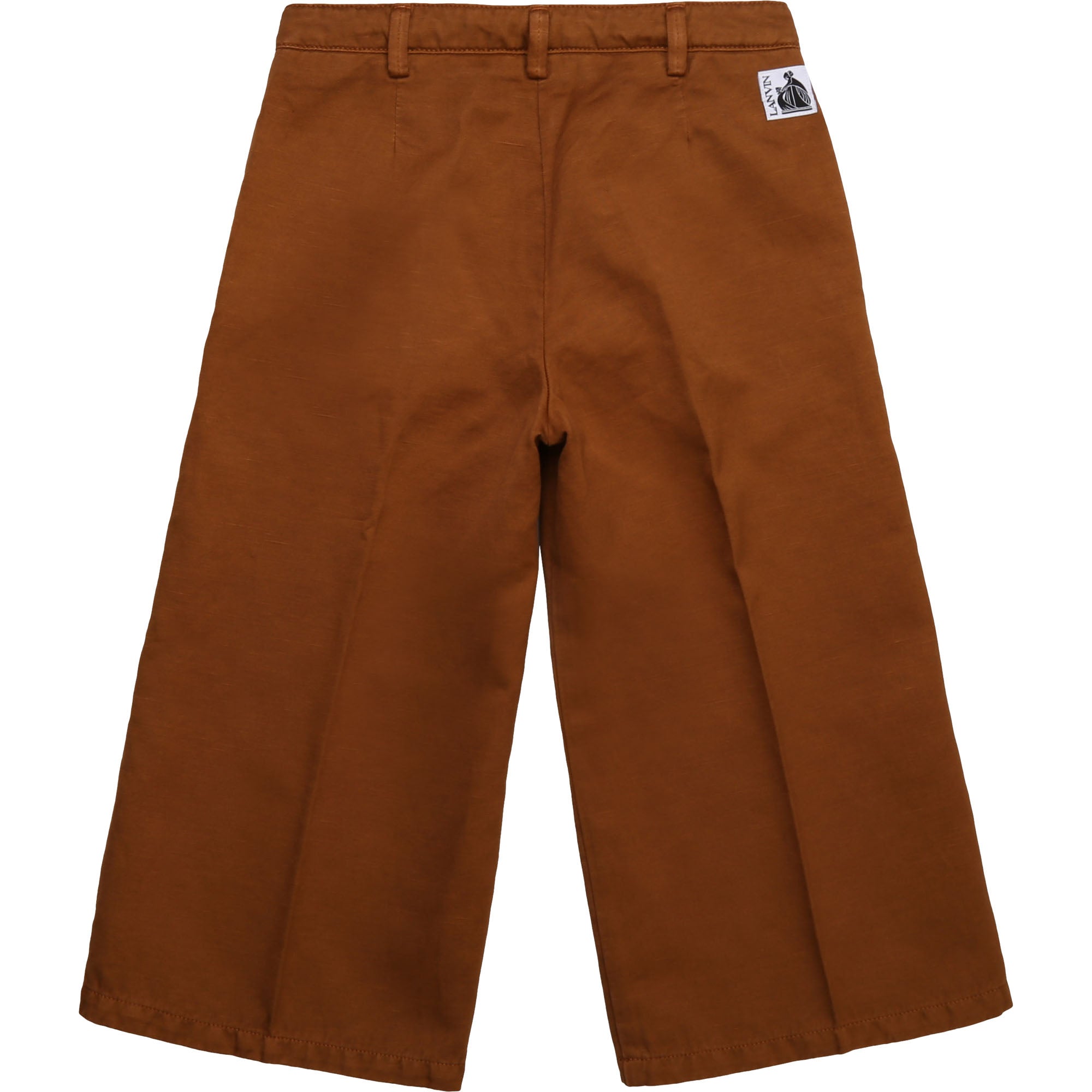 Pantalon évasé à 2 poches en lin mélangé - Caramel