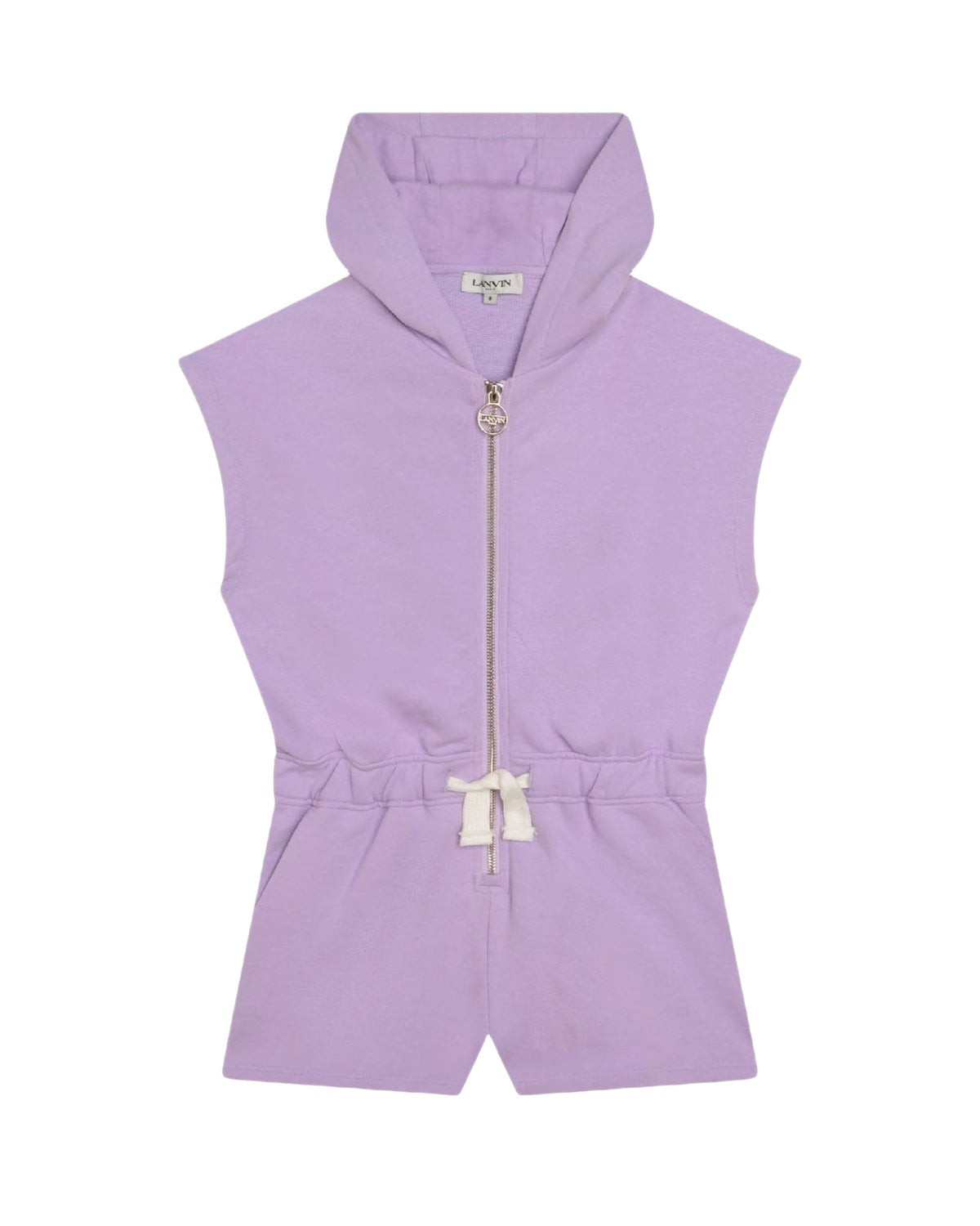 Combi-short à capuche en molleton - Lilas