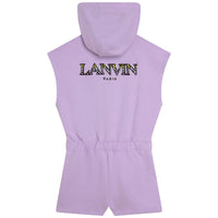 Combi-short à capuche en molleton - Lilas