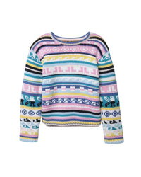 Pull motif jacquard ethnique - Unique