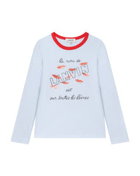 Long-sleeved jersey T-shirt with print - Ocean Blue