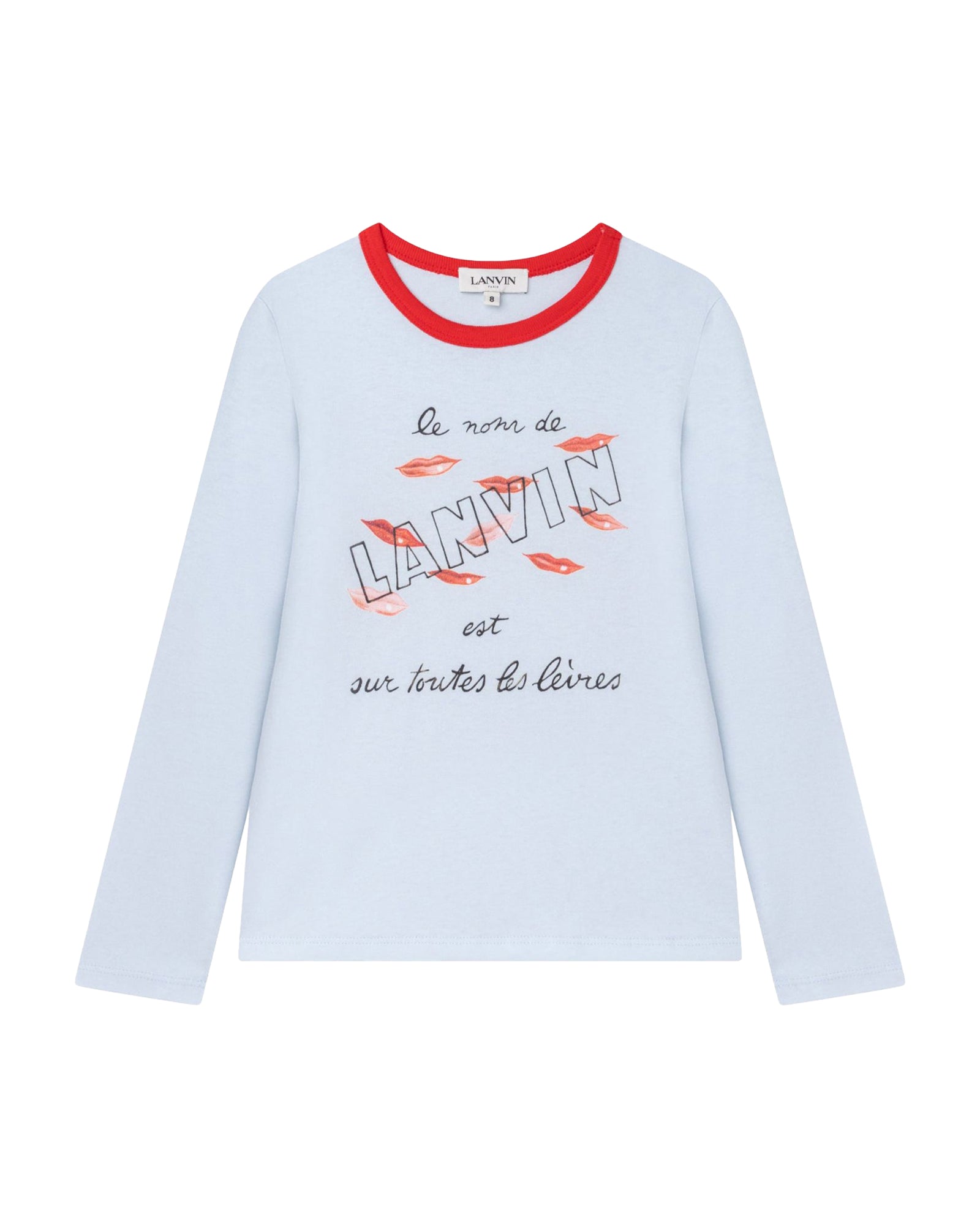 Long-sleeved jersey T-shirt with print - Ocean Blue