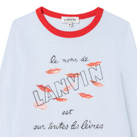 Long-sleeved jersey T-shirt with print - Ocean Blue