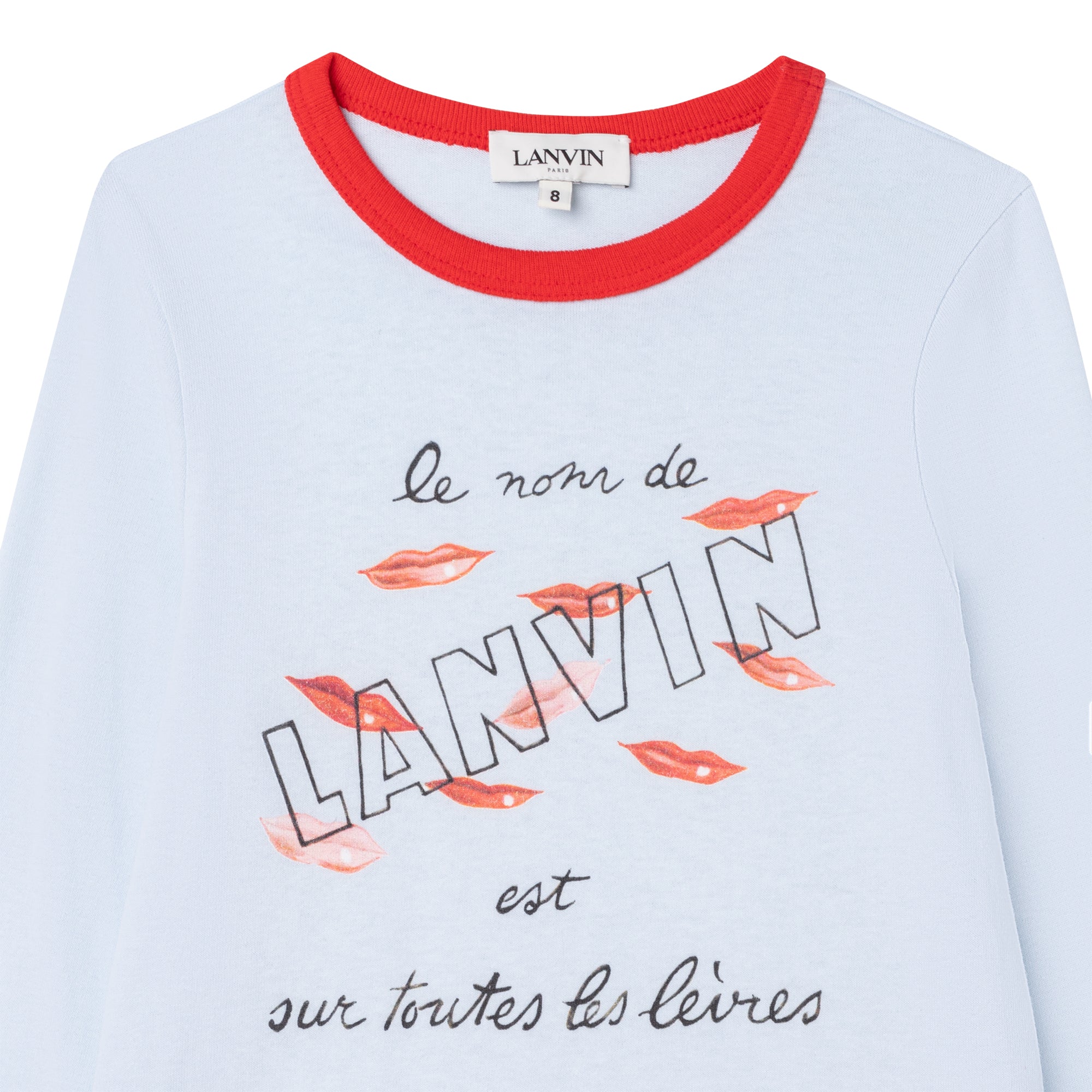 Long-sleeved jersey T-shirt with print - Ocean Blue