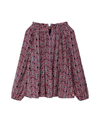 Blouse imprimée all over JL maze - Bleu amiral