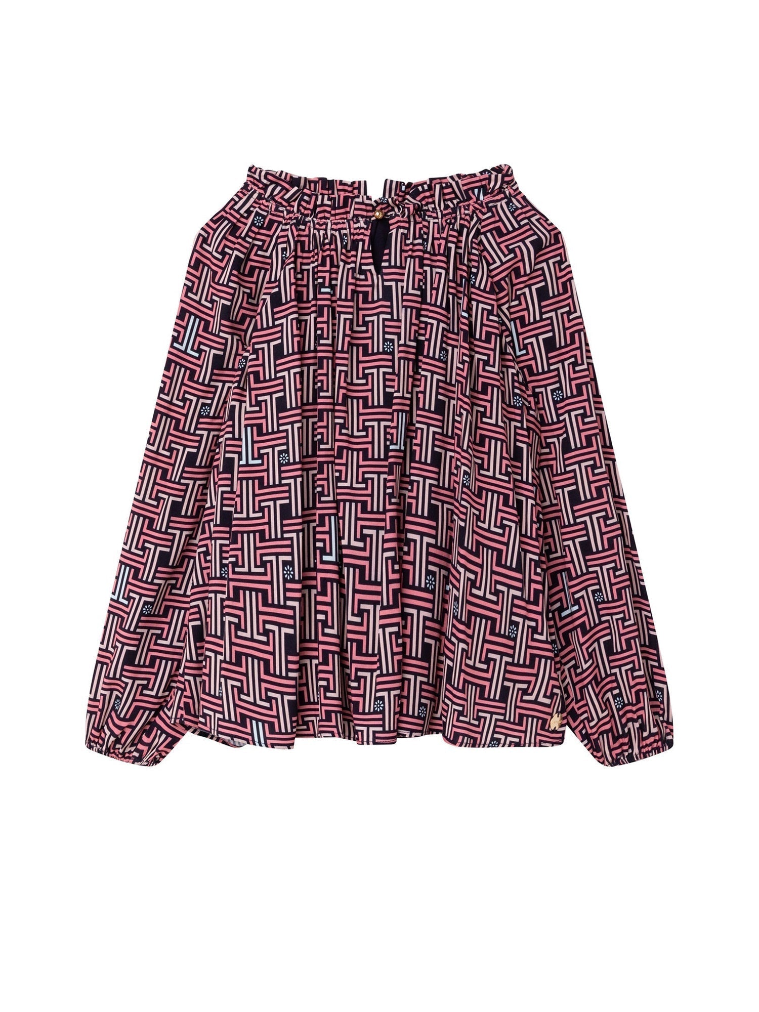 Blouse imprimée all over JL maze - Bleu amiral
