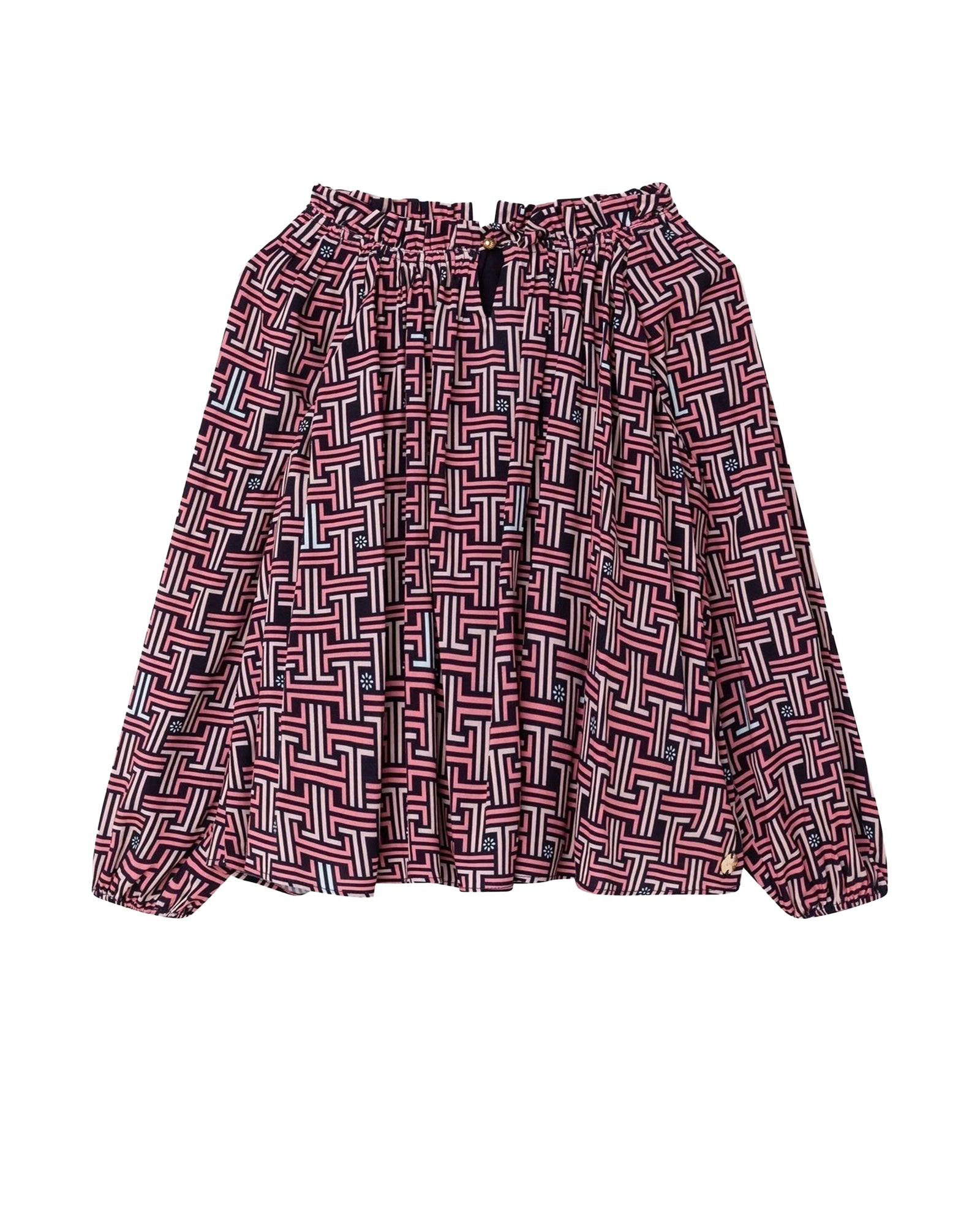 Blouse à imprimé all over JL maze - Bleu Amiral