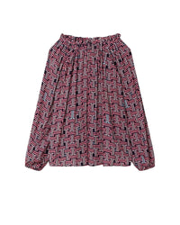 Blouse imprimée all over JL maze - Bleu amiral