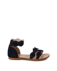 Sandales à double brides en cuir - Bleu cargo