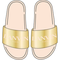 Bath mules with wide strap and logo - Frosted pink