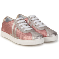Glittery leather sneakers - Light gold