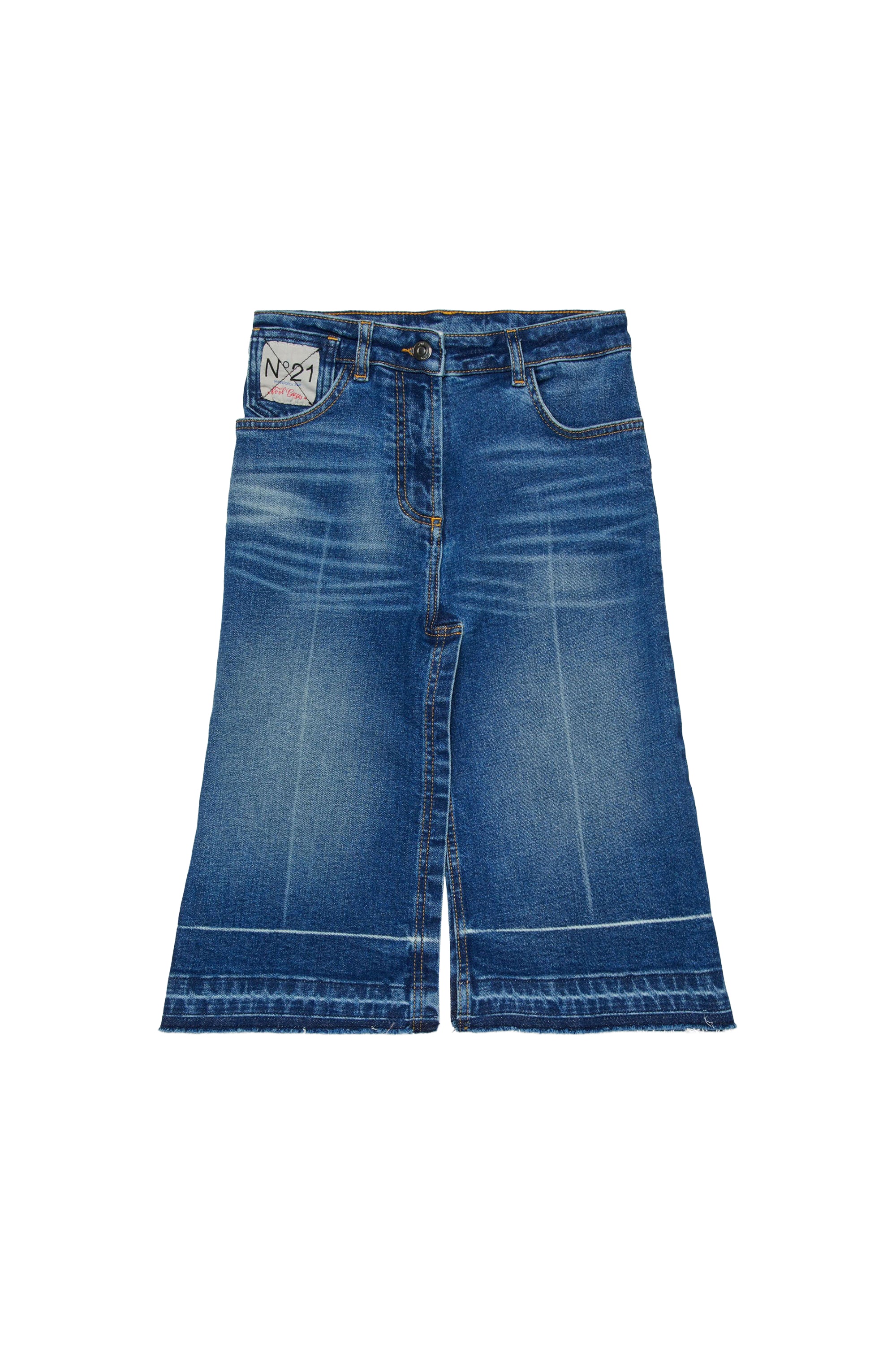 Washed denim skirt - Blue Denim