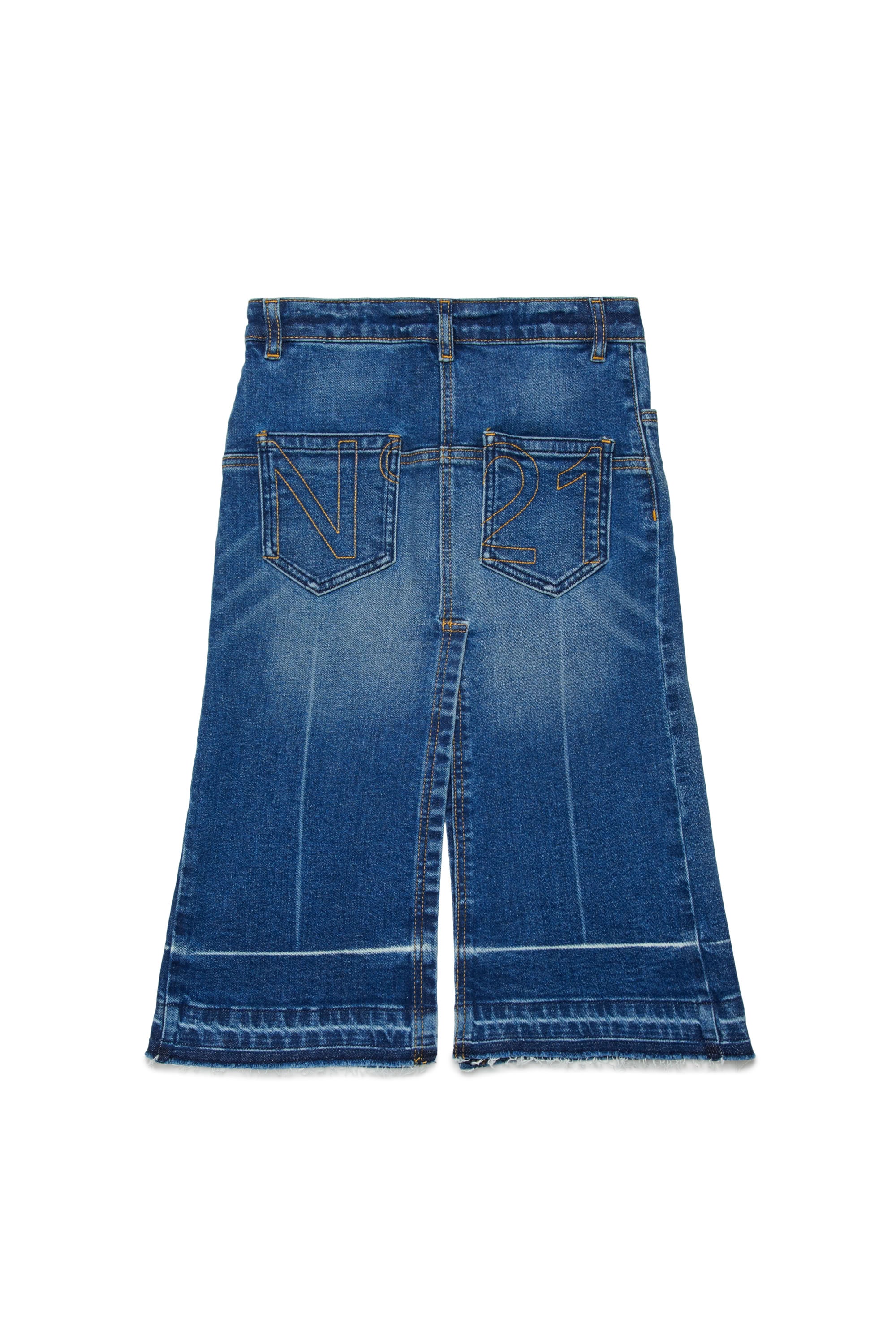 Washed denim skirt - Blue Denim