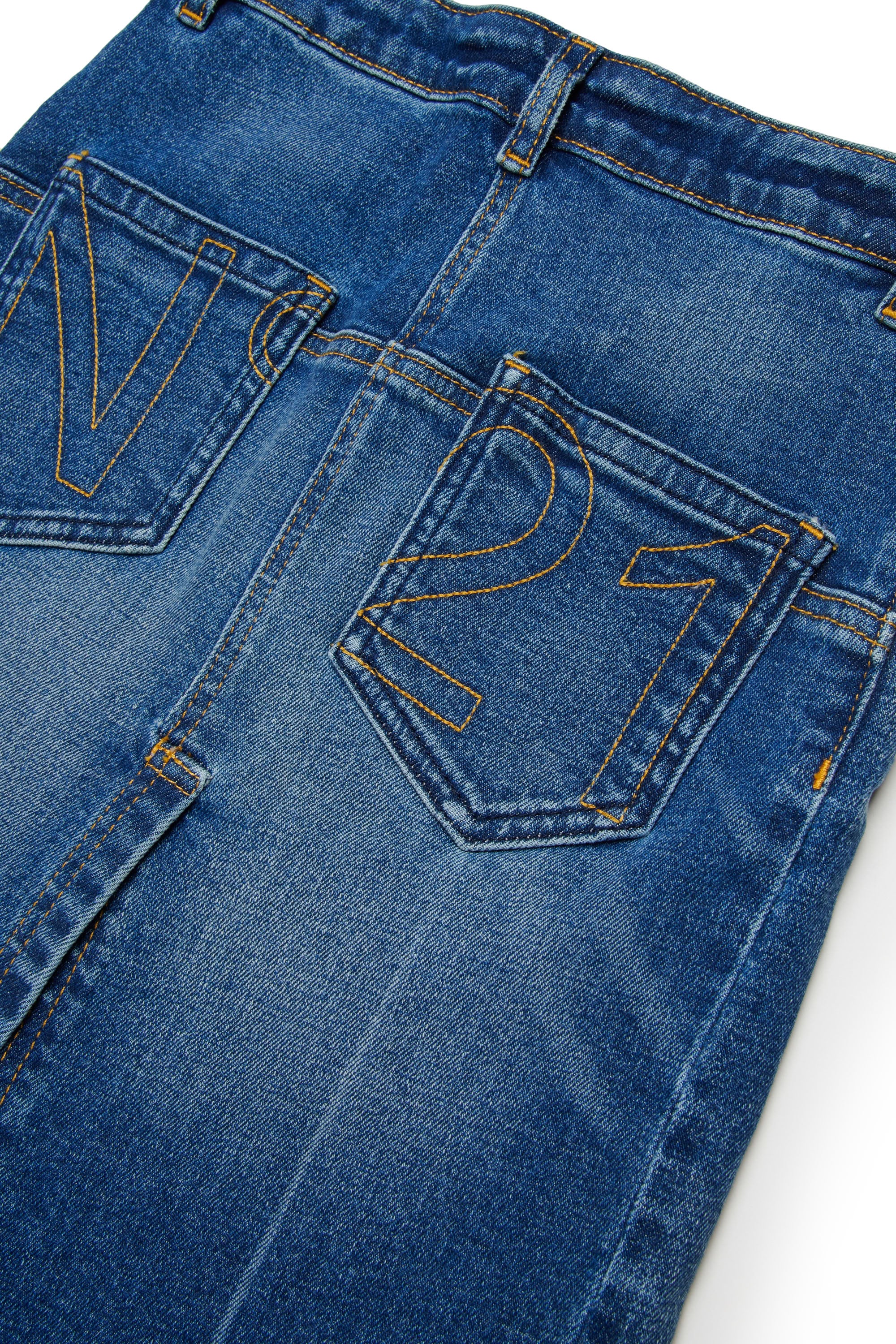 Washed denim skirt - Blue Denim