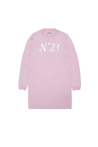Dress with wool logo - New Candy Pink